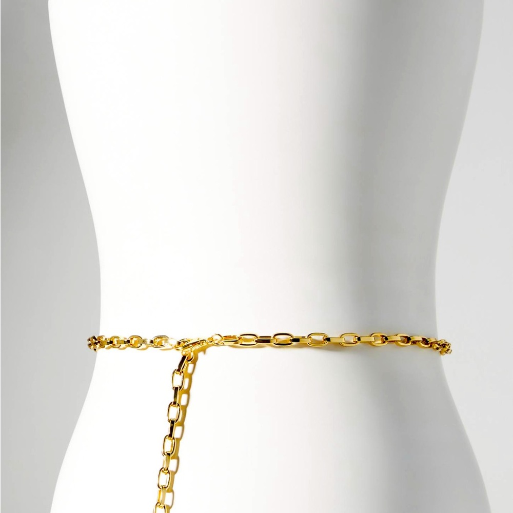 NEW Anthropologie classic Gold Chain Belt size M/L -41” long. New W/O tag
